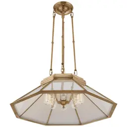 Natural Brass White Glass