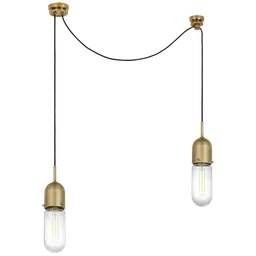 Hand-Rubbed Antique Brass Clear Glass