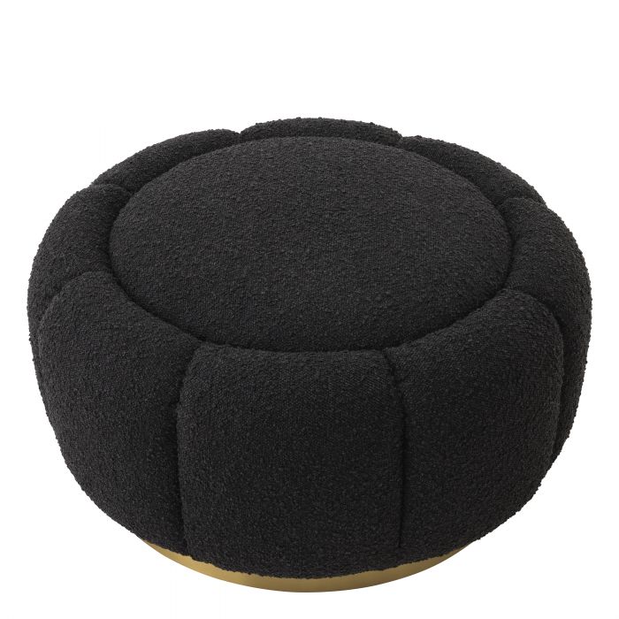 bouclé black | brushed brass finish swivel base