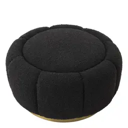 bouclé black | brushed brass finish swivel base