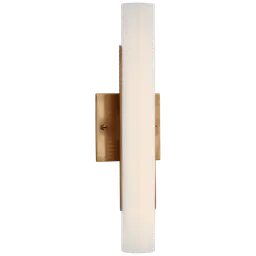 Antique-Burnished Brass White Glass