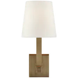 Hand-Rubbed Antique Brass 4.5" x 6.25" x 6.25" Linen