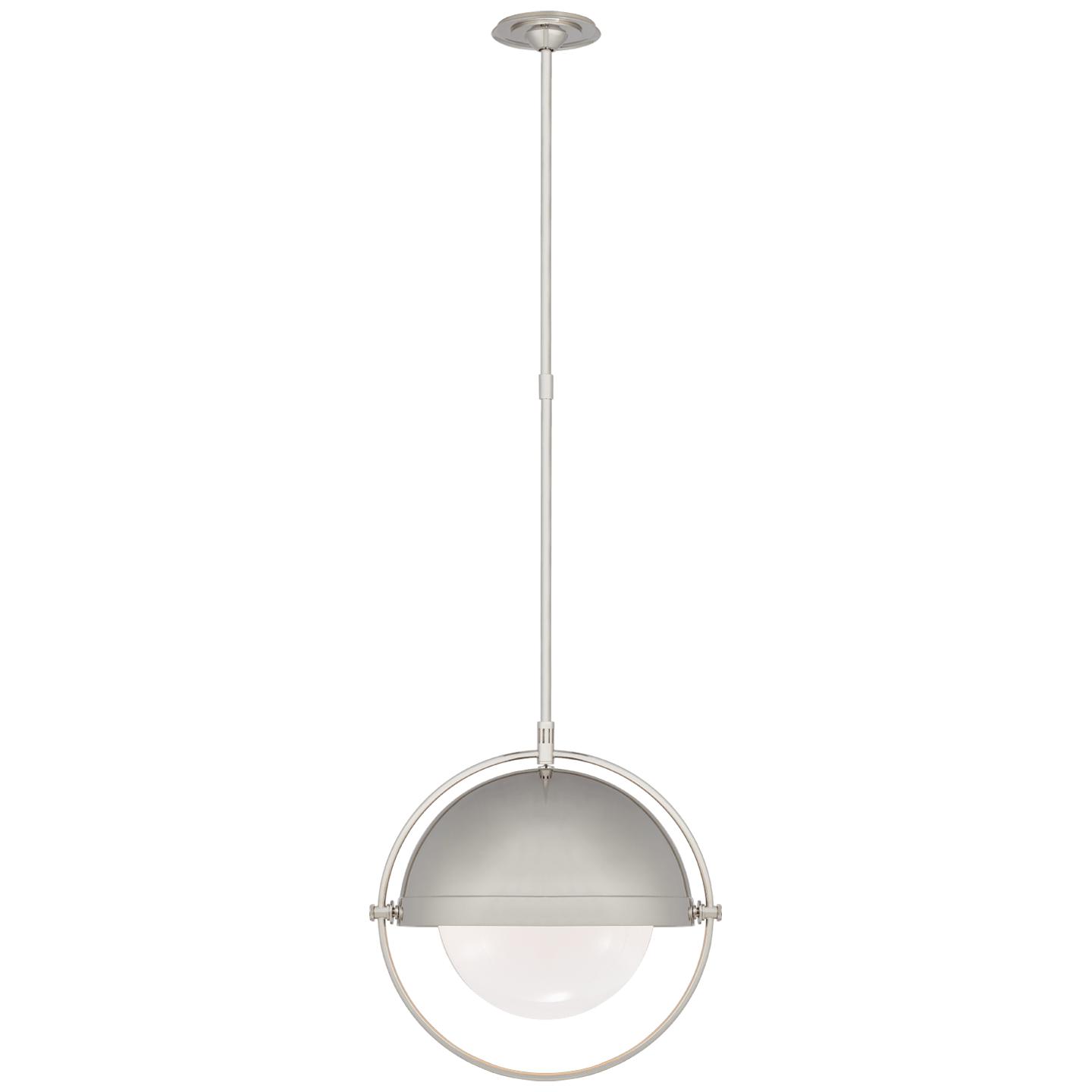 Polished Nickel White Glass