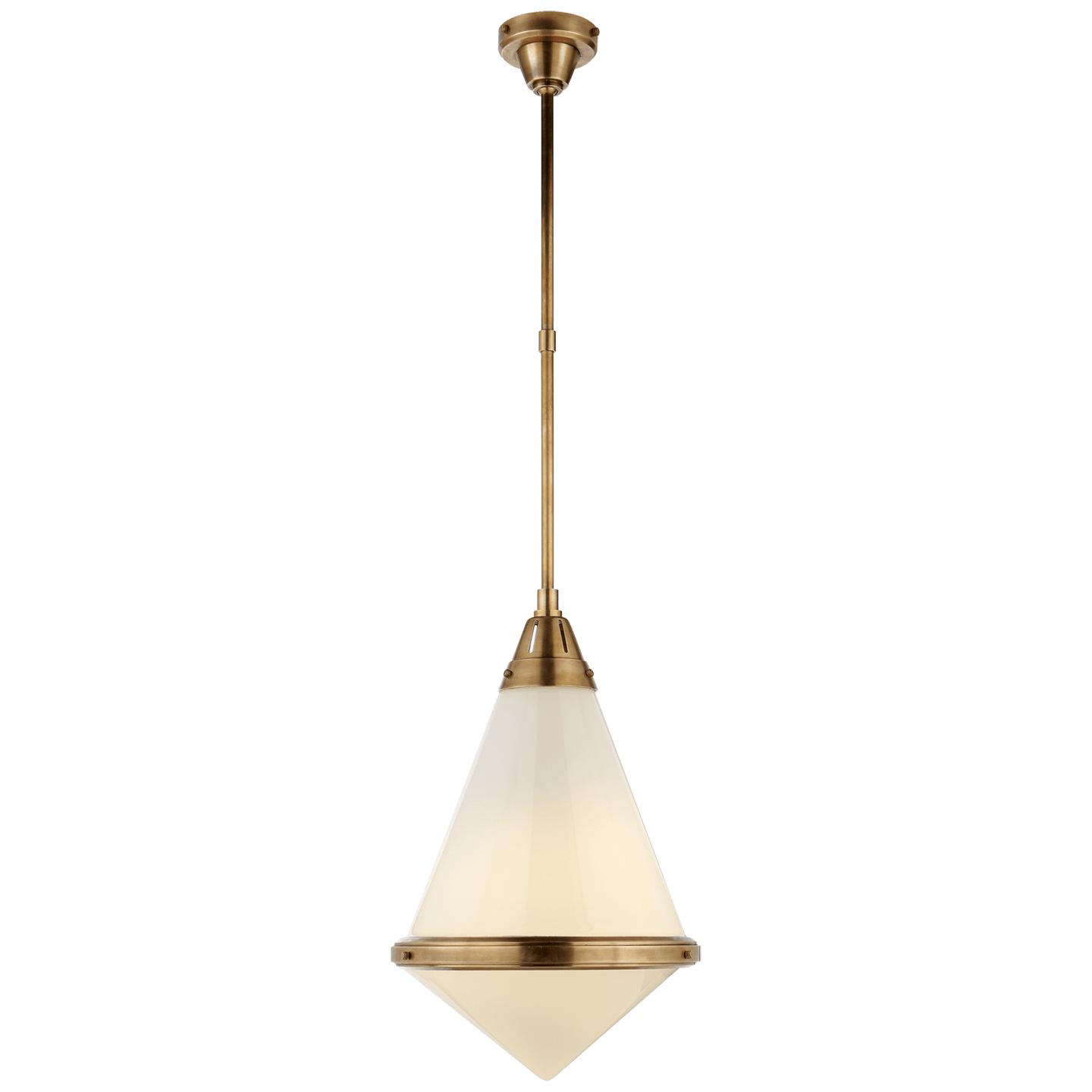 Hand-Rubbed Antique Brass White Glass
