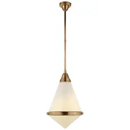 Hand-Rubbed Antique Brass White Glass