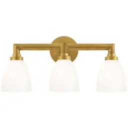 Hand-Rubbed Antique Brass White Glass