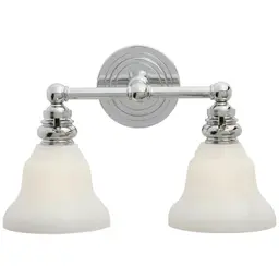 Chrome 2.25" x 5.75" x 4.5" White Glass Desk Shade