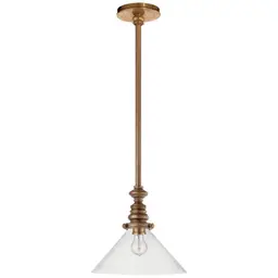 Hand-Rubbed Antique Brass Clear Glass Slant Shade
