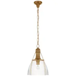 Antique-Burnished Brass Clear Glass