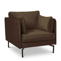 Dark brown Laminated woodNozag springsFoamand powder coated metal legs