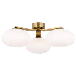 Soft Brass White Glass