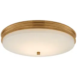 Antique-Burnished Brass White Glass