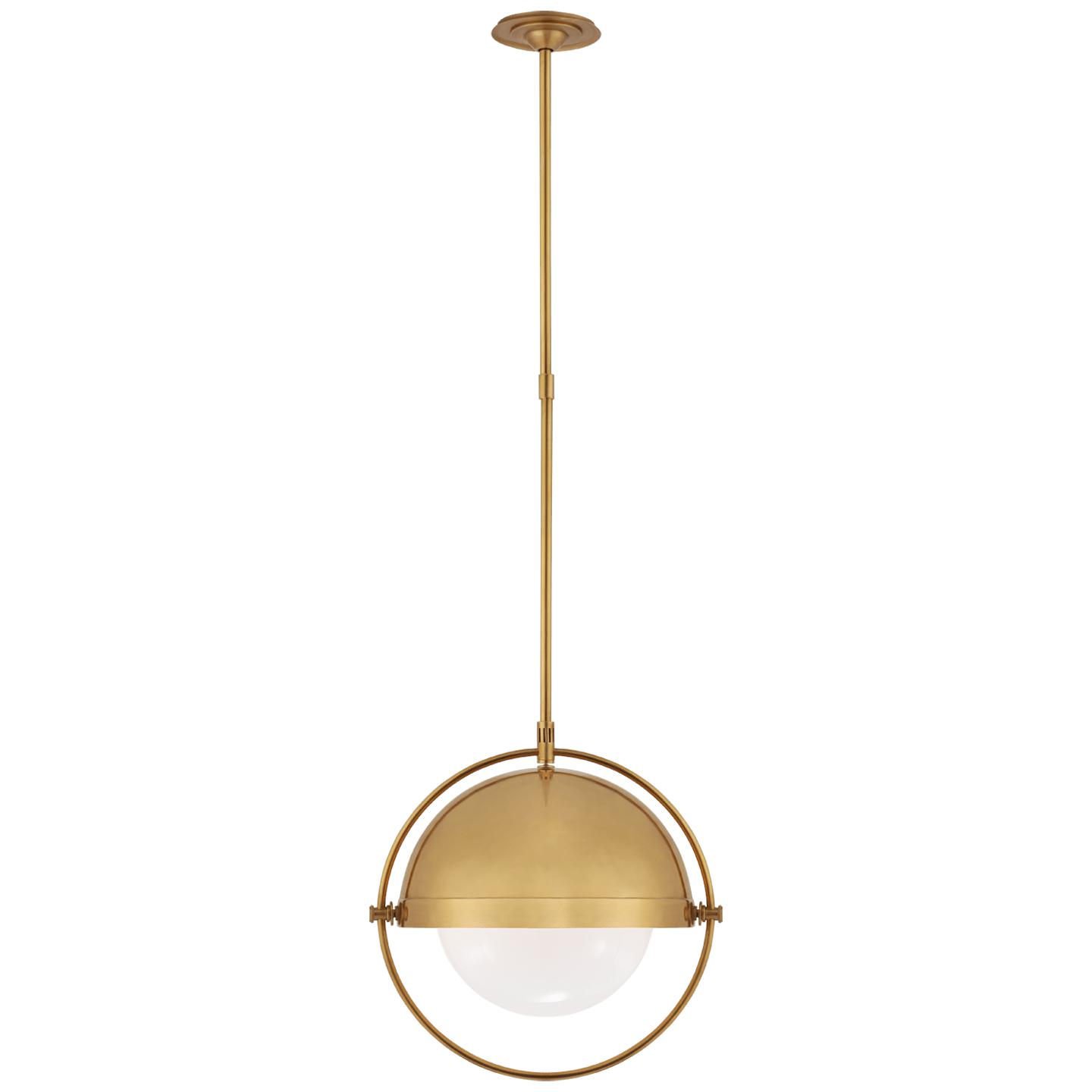 Hand-Rubbed Antique Brass White Glass