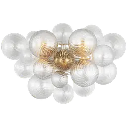 Burnished Silver Leaf Clear Swirled Glass