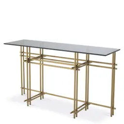 brushed brass finish | smoke glass