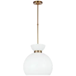 Burnished Brass with Milk White Glass