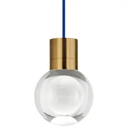 Aged Brass Clear 1-LITE Blue Cord