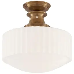 Hand-Rubbed Antique Brass White Glass