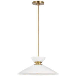 Matte White and Burnished Brass