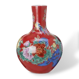 Coral red Glazed porcelain