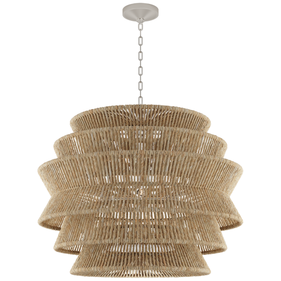 Polished Nickel and Natural Abaca