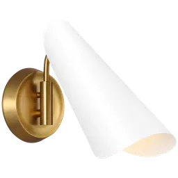 Matte White and Burnished Brass