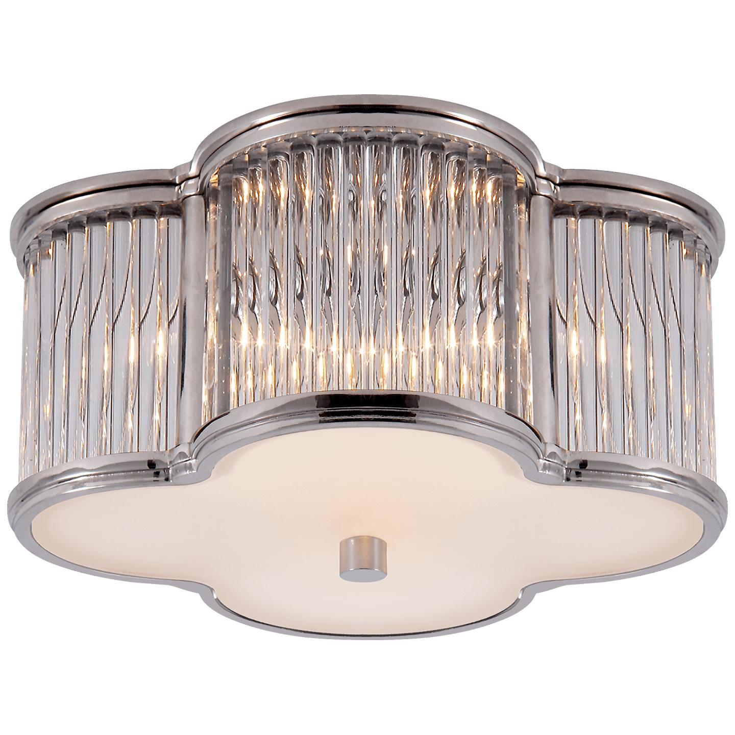 Polished Nickel with Clear Glass Frosted Glass