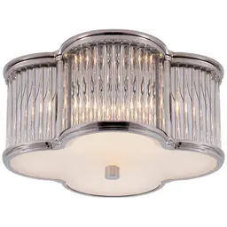 Polished Nickel with Clear Glass Frosted Glass