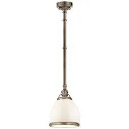 Antique Nickel White Glass