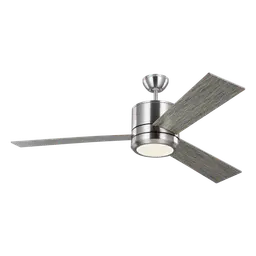 Brushed Steel Housing With Light Grey Weathered Oak Blades