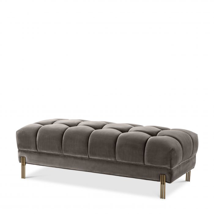 savona grey velvet | brushed brass finish legs