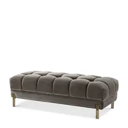 savona grey velvet | brushed brass finish legs