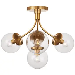 Soft Brass Clear Glass