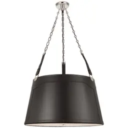 Polished Nickel and Chocolate Leather