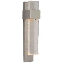Polished Nickel and Clear Wavy Glass