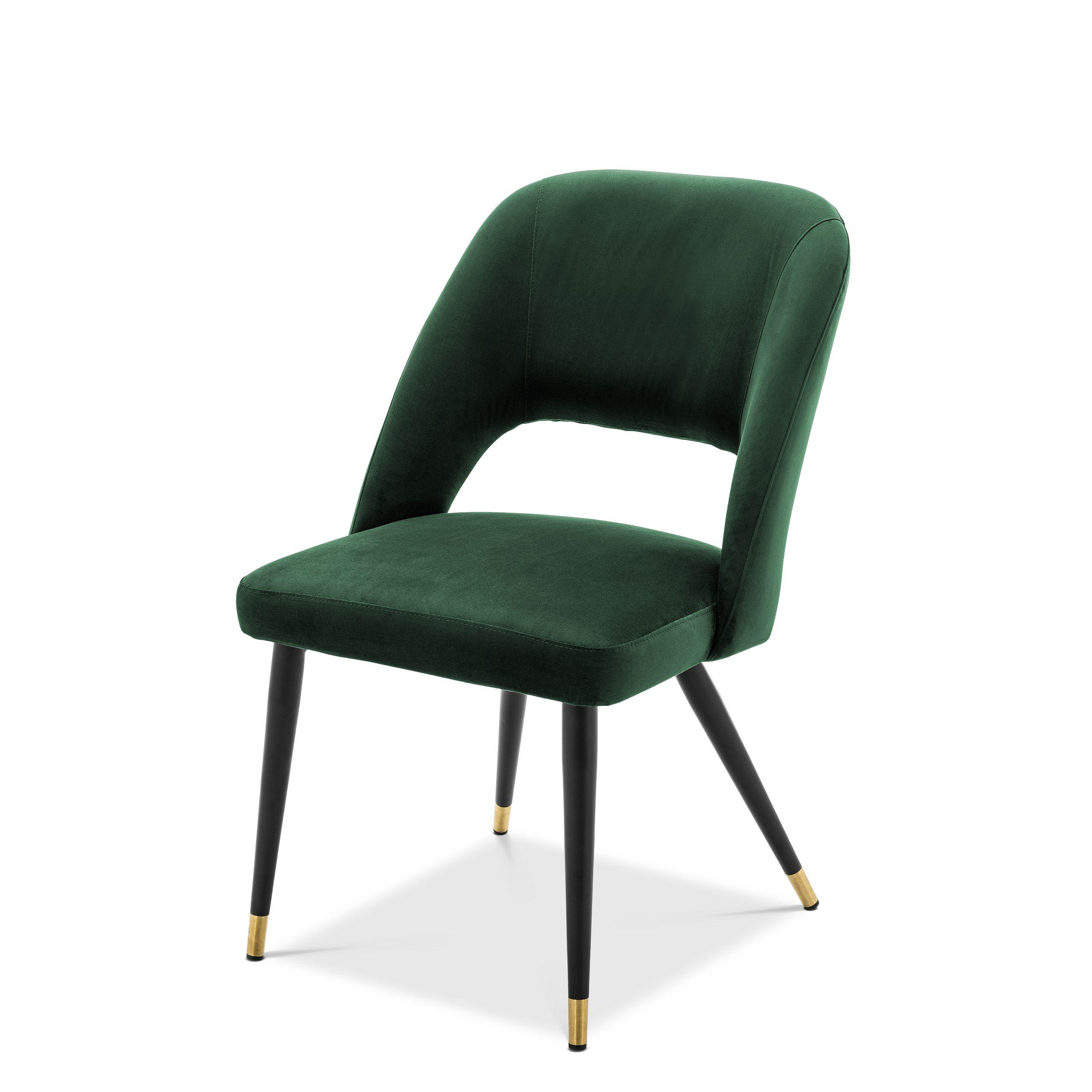 roche green velvet | black & brass finish legs