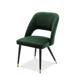 roche green velvet | black & brass finish legs
