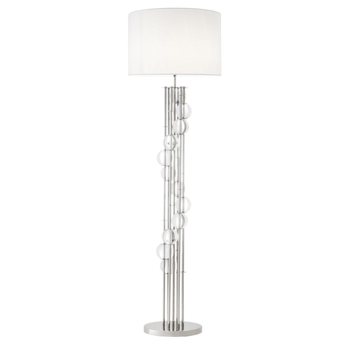 nickel finish | crystal glass white shade