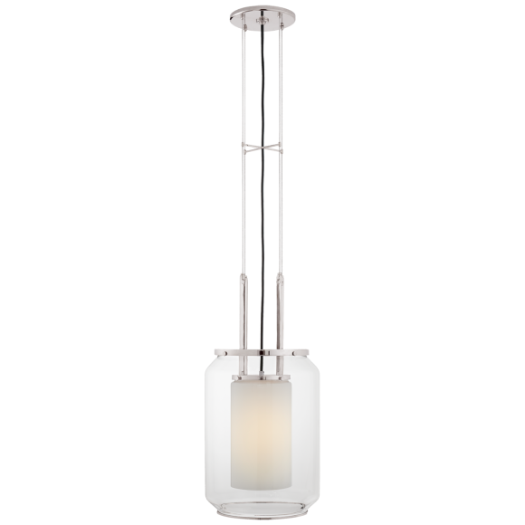 Polished Nickel Clear and White Glass