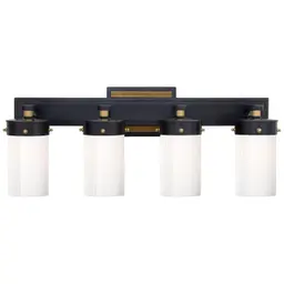 Bronze with Antique Brass White Glass