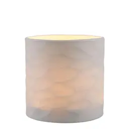 hand blown white glass | geometrical cut M