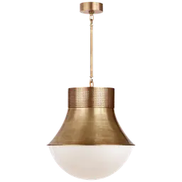 Antique-Burnished Brass White Glass