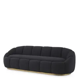 bouclé black | brushed brass finish base