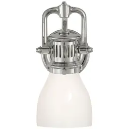 Polished Nickel White Glass