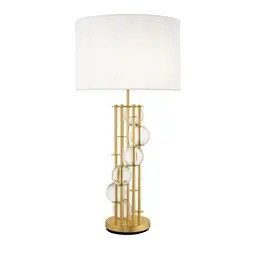 gold finish | crystal glass white shade