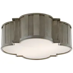 Antique Nickel White Glass