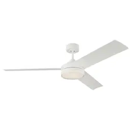 Matte White Housing With Matte White Blades with Light Kit