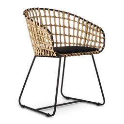 Beige Rattan with metal frame