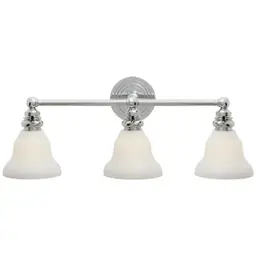 Chrome 2.25" x 5.75" x 4.5" White Glass Desk Shade