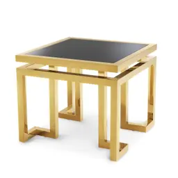 gold finish | black glass